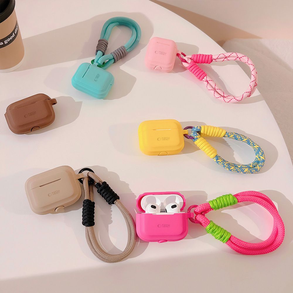 Tech-Protect Silicone Rope Case til Apple AirPods Pro 1/2 - Lysebrun