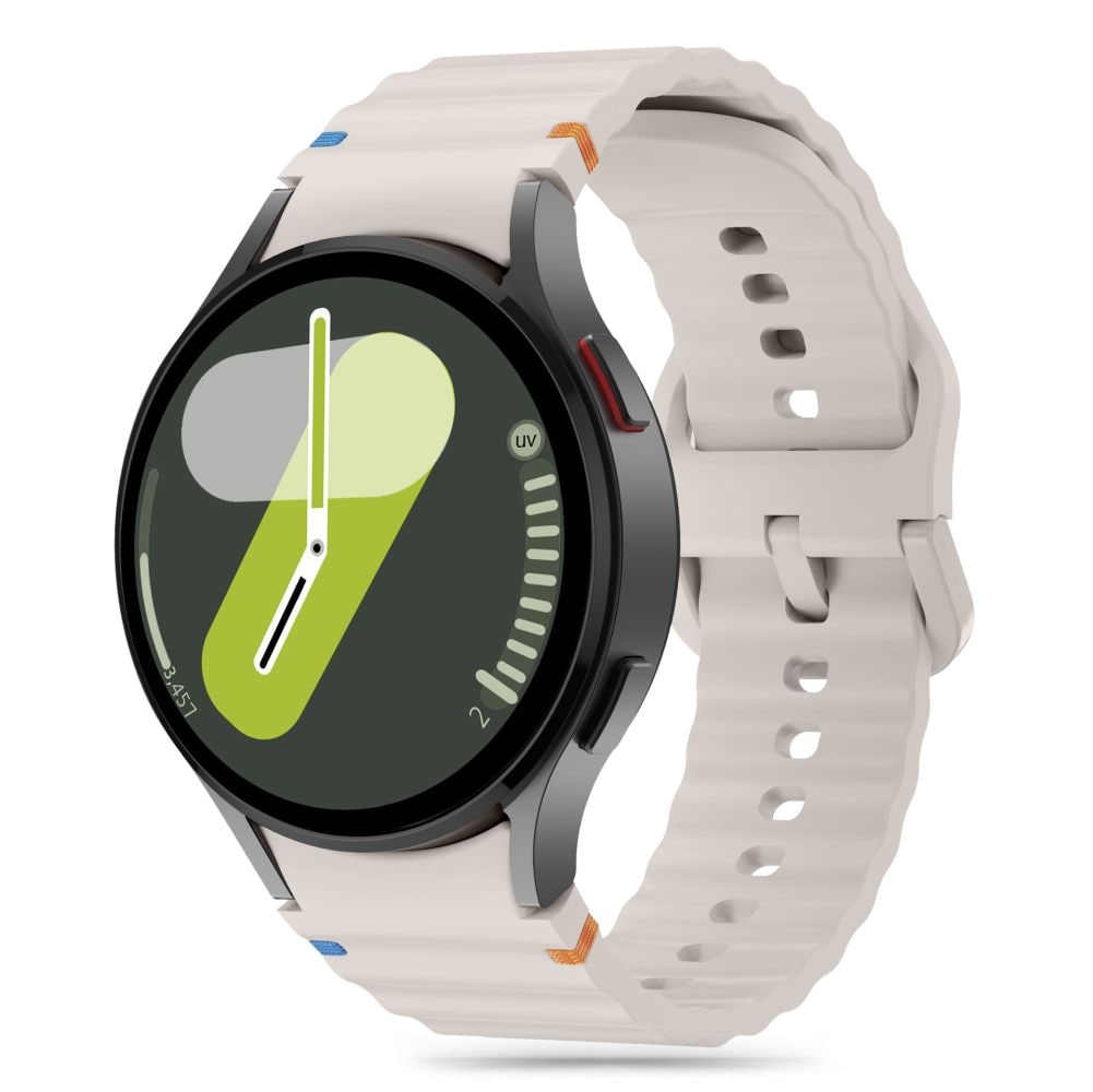 Tech-Protect silikon sportrem för Samsung Galaxy Watch 4 / 5 / 5 Pro / 6 / 7 / FE - Beige