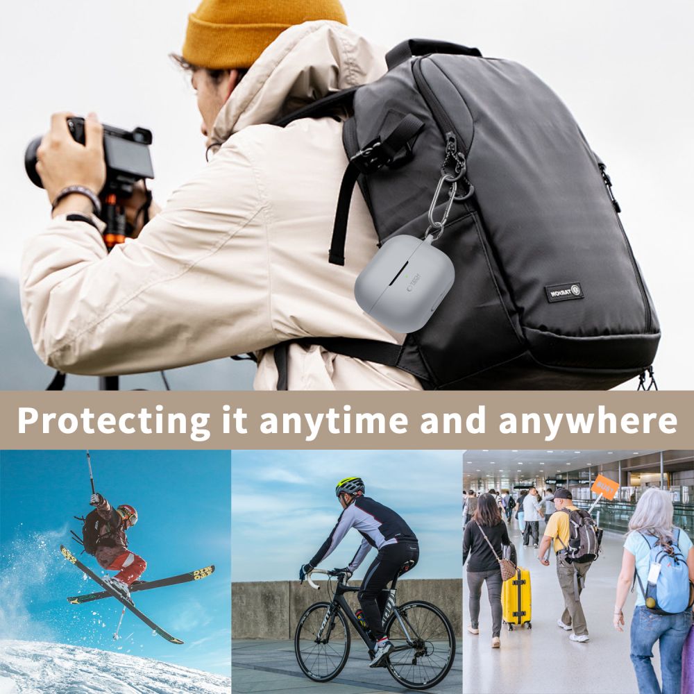 Tech-Protect Silicone Hook Case til Samsung Galaxy Buds 3 / 3 Pro - Brun