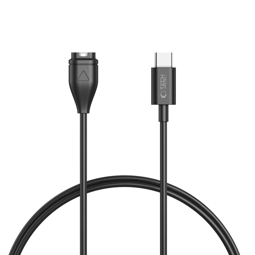 Tech-Protect MC04 UltraBoost USB-C-kabel för Garmin-klocka 1m - Svart
