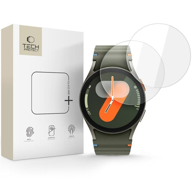 Tech-Protect Glass Fit+ 2-pack härdat glas för Samsung Galaxy Watch 40/41/42/43/44 mm - transparent