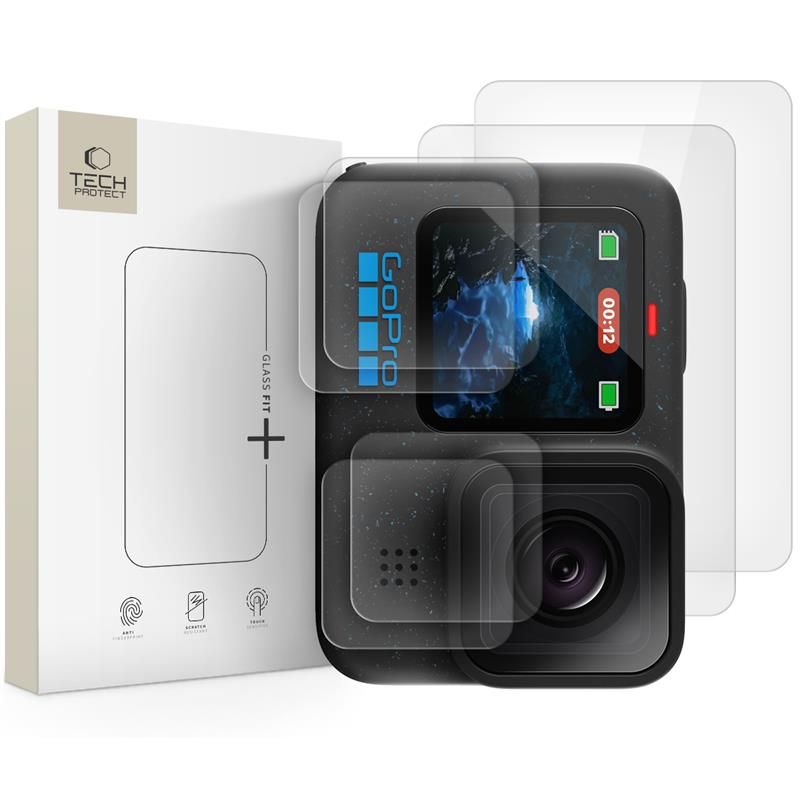 Tech-Protect Glass Fit+ 2-pack härdat glas för GoPro Hero 9 / 10 / 11 / 12 - transparent