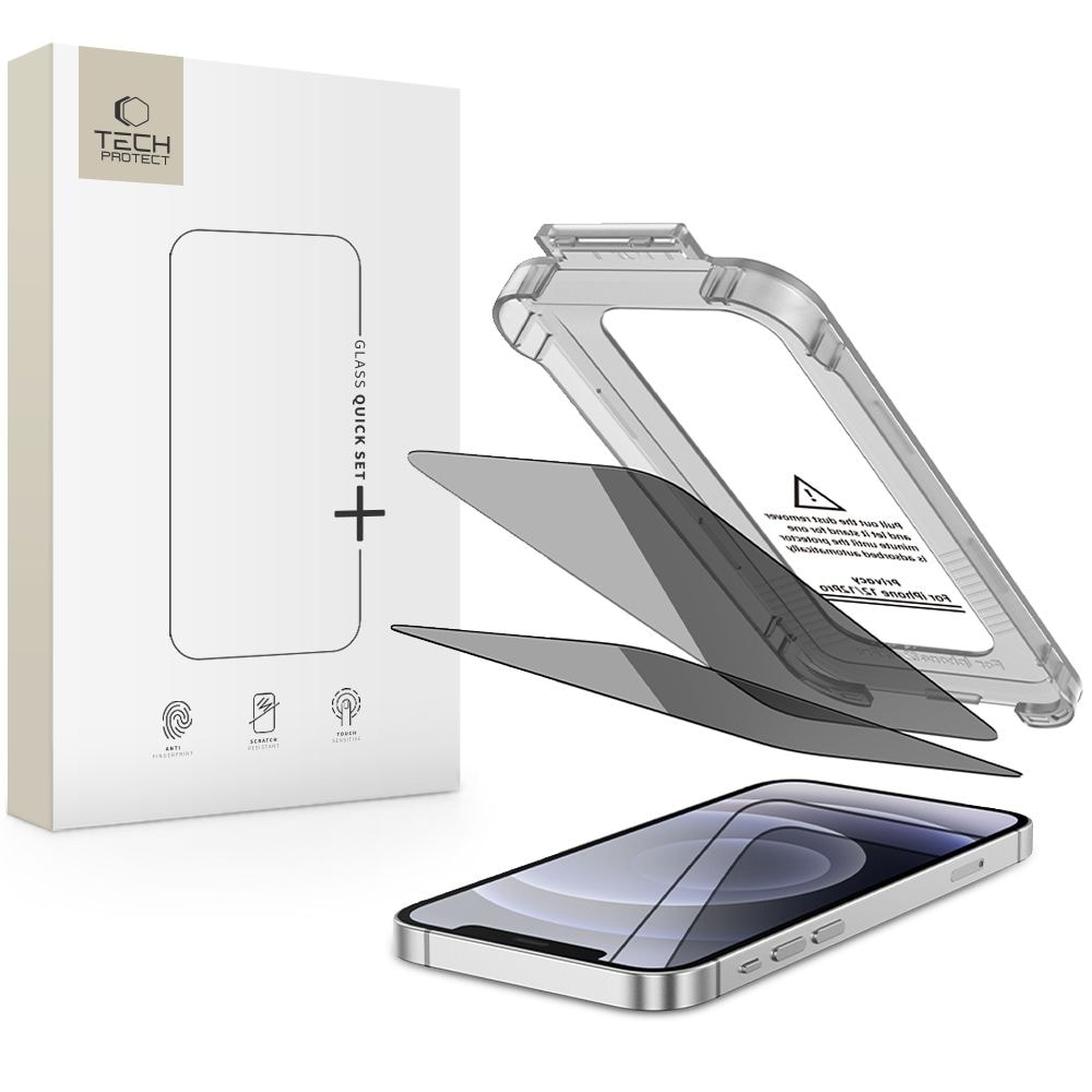 Tech-Protect Quick Set Spy+ Privacy Glass 2-pack för iPhone 12 / 12 Pro