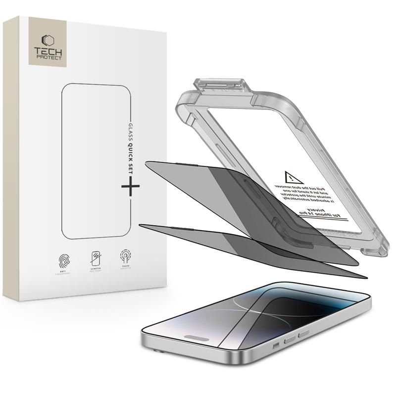 Tech-Protect Quick Set Spy+ Privacy Glass 2-pack för iPhone 14 Pro