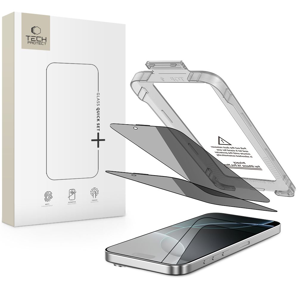 Tech-Protect Quick Set Spy+ Privacy Glass 2-pack för iPhone 16 Pro