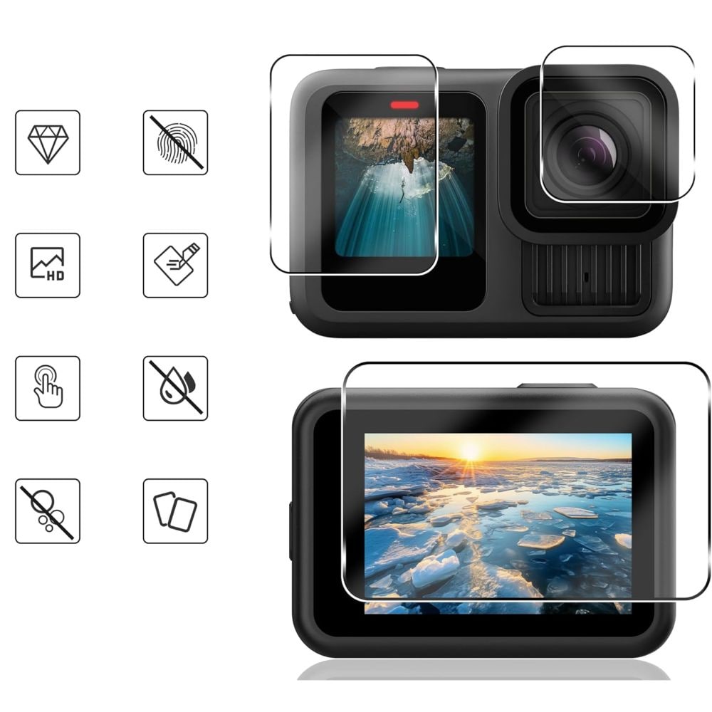 Tech-Protect Glass Fit+ skärmskydd 2-pack / härdat glas / linsskydd / skyddsglas till GoPro Hero 13