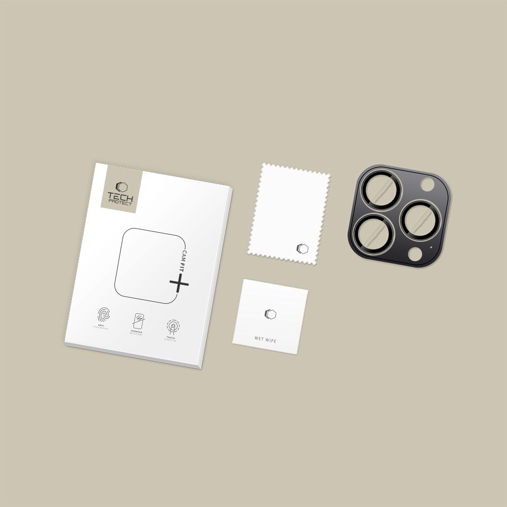 Tech-Protect Camring Fit+ kameraskydd för iPhone 14/15/16/17 Pro/Max - Svart