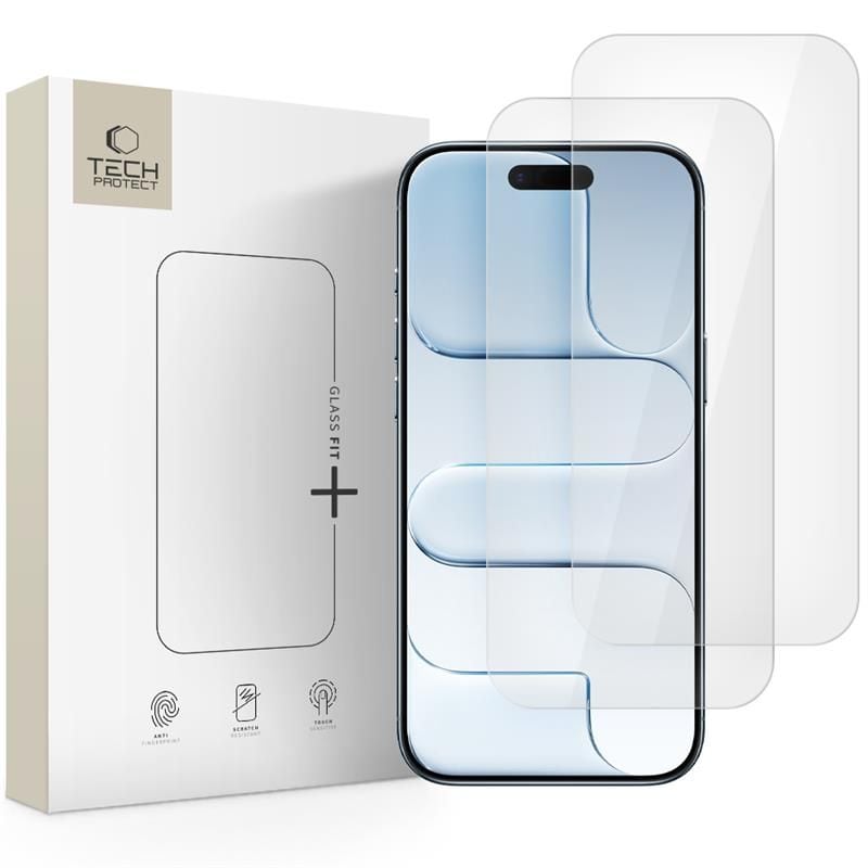 Tech-Protect Glass Fit+ 2-pack härdat glas för iPhone 17 Air - transparent