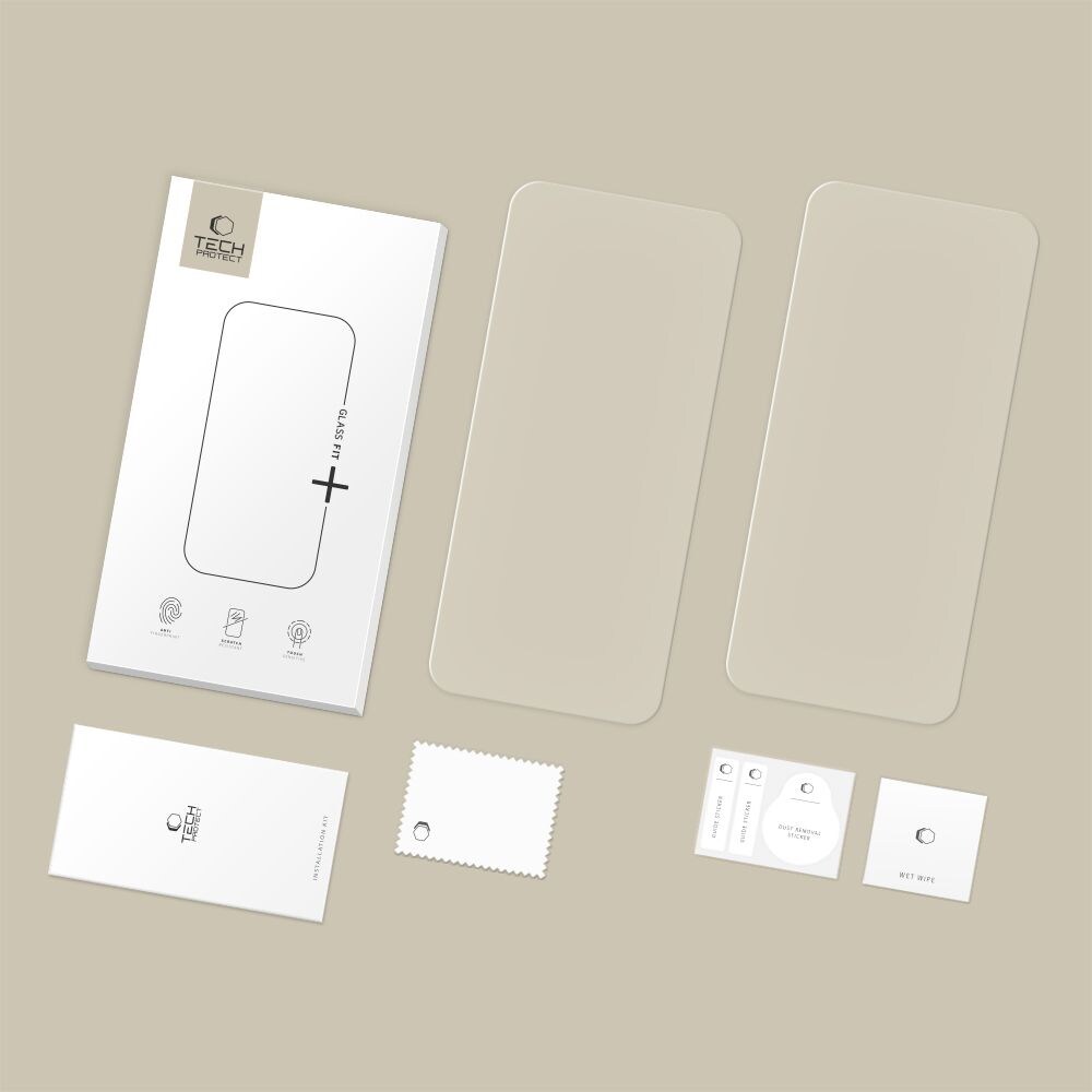 Tech-Protect Glass Fit+ 2-pack härdat glas för iPhone 17 Air - transparent