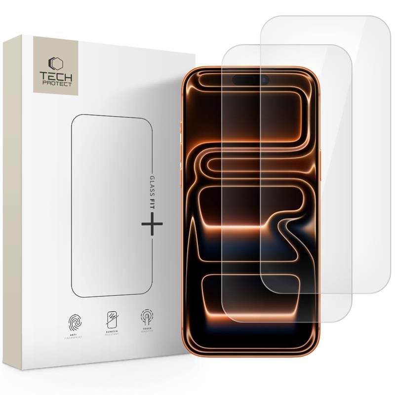 Tech-Protect Glass Fit+ 2-pack härdat glas för iPhone 16 Pro Max / 17 Pro Max - transparent