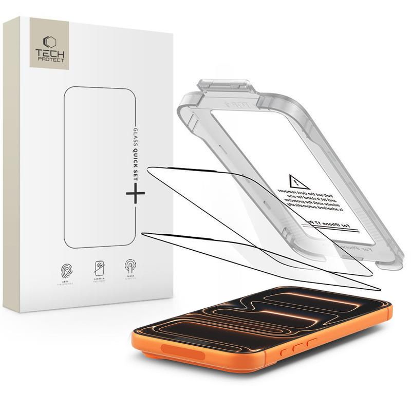 Tech-Protect Quick Set+ 2-pack härdat glas för iPhone 17 Pro Max - svart