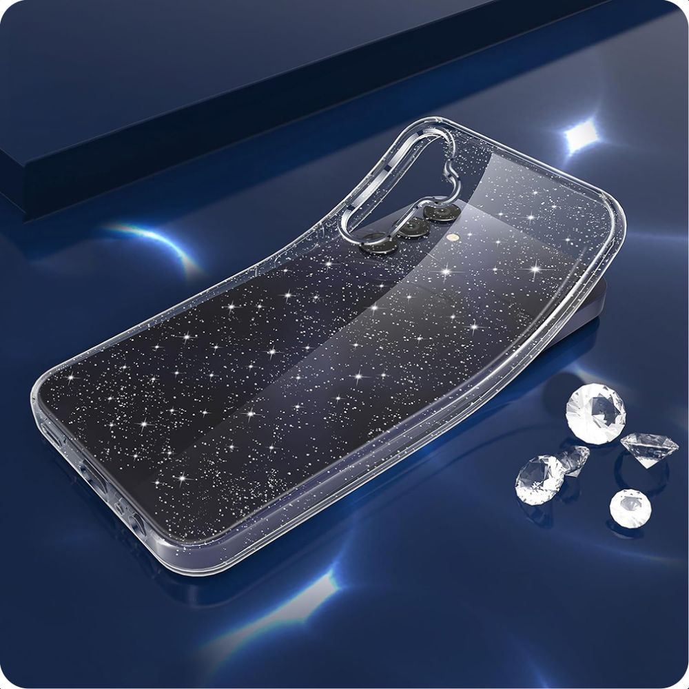 Tech-Protect FlexAir-etui til Samsung Galaxy S25 - Clear-Glitter