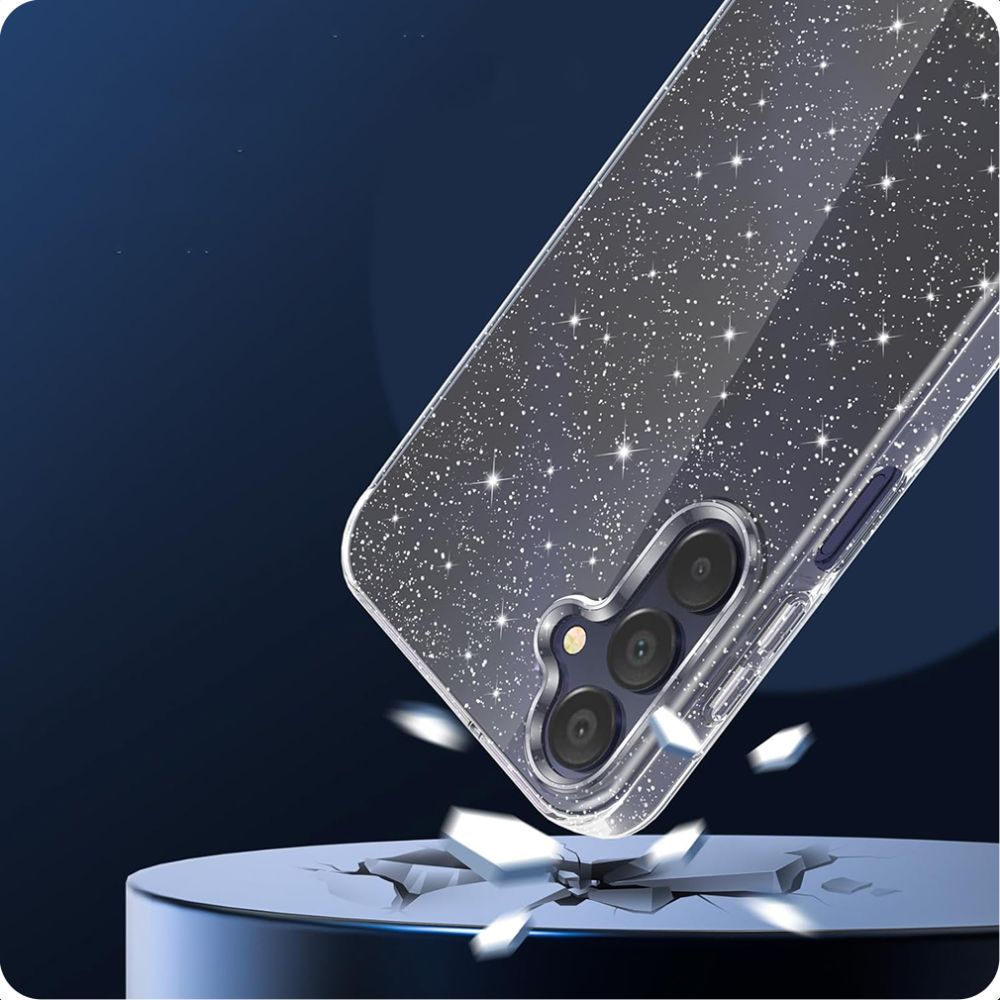 Tech-Protect FlexAir-etui til Samsung Galaxy S25 - Clear-Glitter