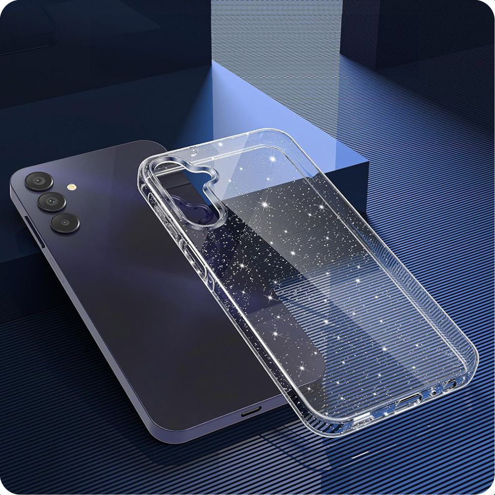 Tech-Protect FlexAir-etui til Samsung Galaxy S25 - Clear-Glitter