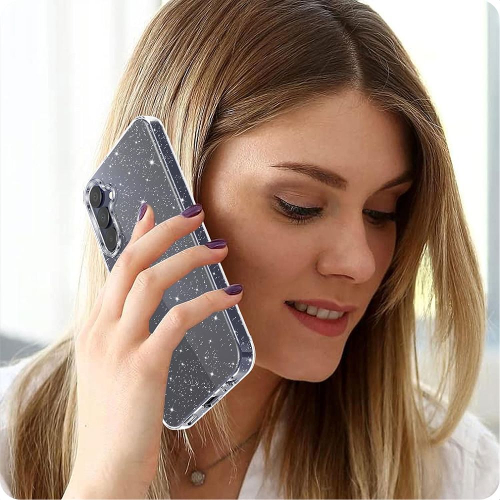Tech-Protect FlexAir-etui til Samsung Galaxy S25 - Clear-Glitter