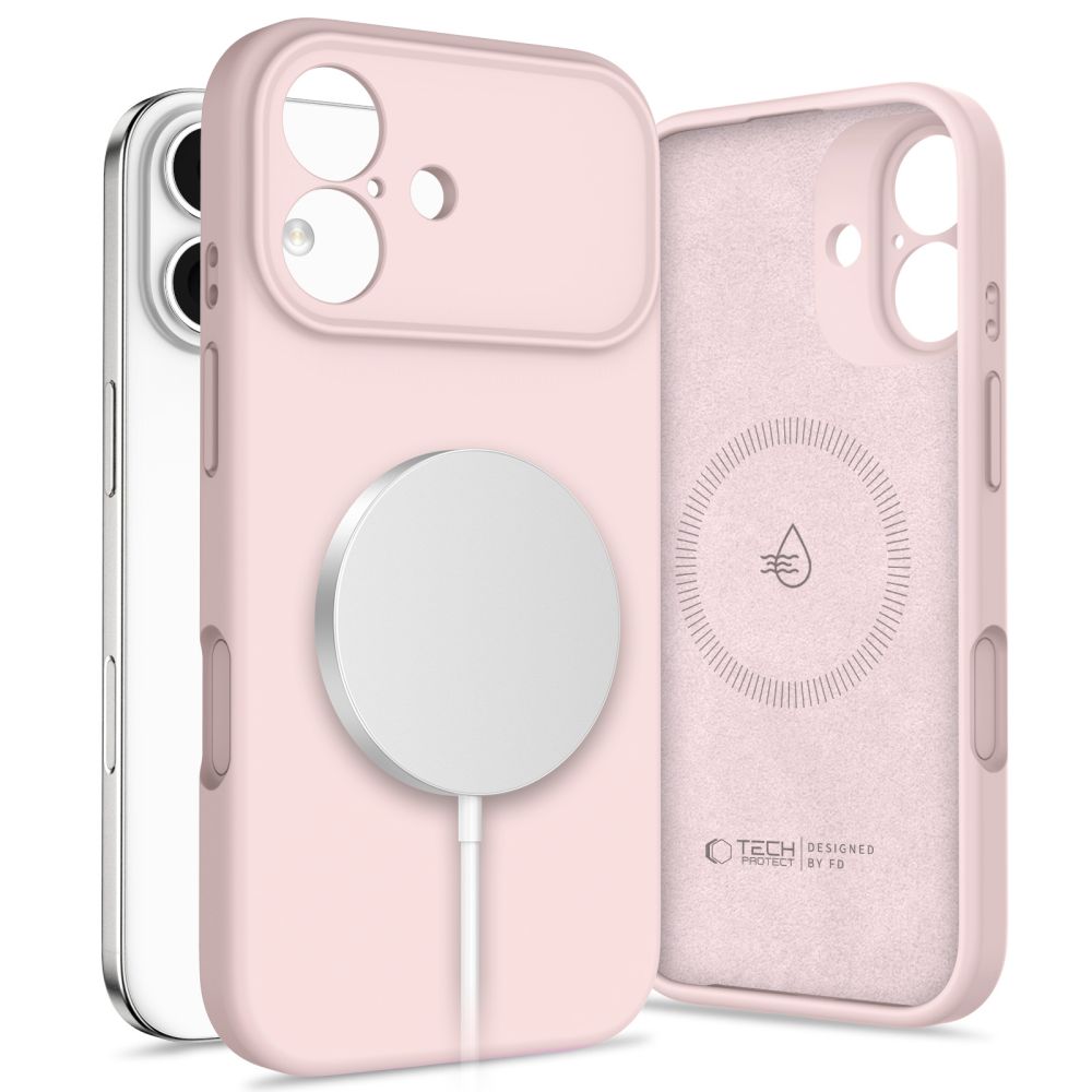 Tech-Protect MagSafe-fodral i silikon för iPhone 17 - Rosa