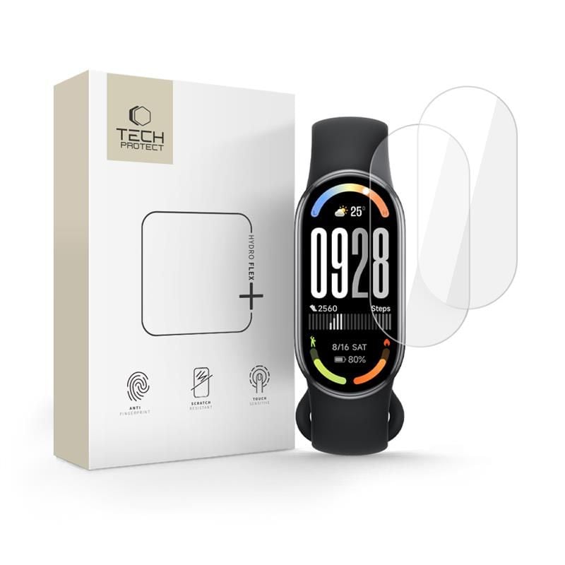 Tech-Protect Gydro Flex+ hydrogelfilm 2-pack för Xiaomi Smart Band 8 / 9 / 10 / NFC - transparent