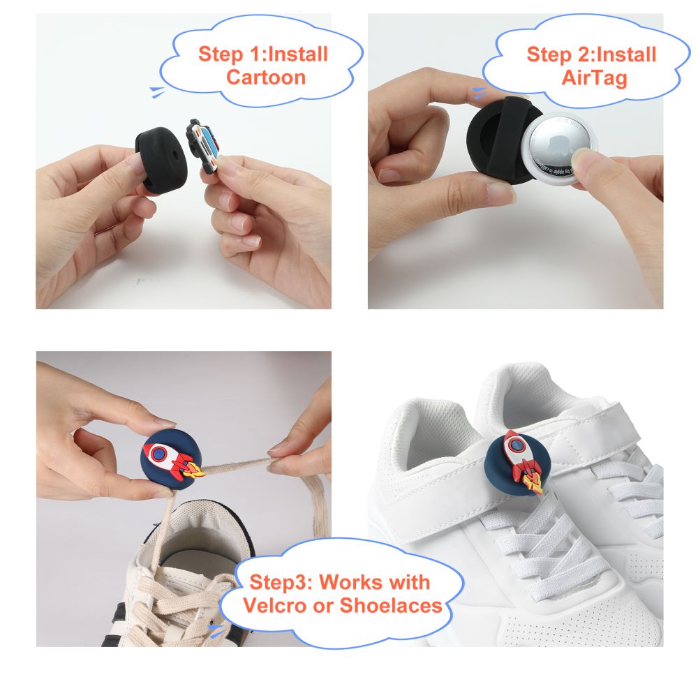 Tech-Protect Smooth 4-pak etui til Apple AirTag 1/2 til børn - flerfarvet