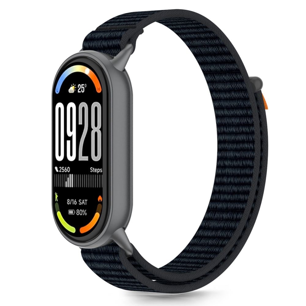 Tech-Protect Nylon Pro Strap för Xiaomi Smart Band 8/9/10/NFC - svart och orange