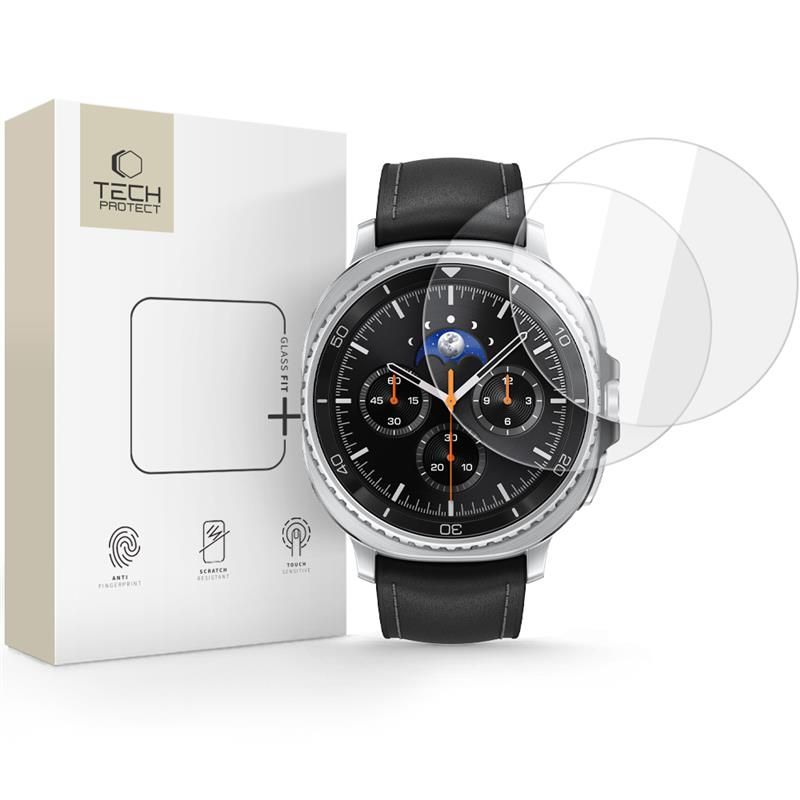 Tech-Protect Glass Fit+ 2-pack härdat glas för Samsung Galaxy Watch 8 Classic 46 mm - transparent