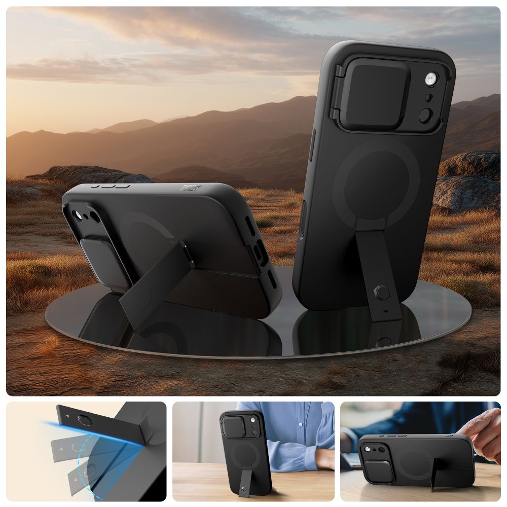 Tech-Protect Kevlar Aura MagSafe-etui til iPhone 17 Pro Max - Sort