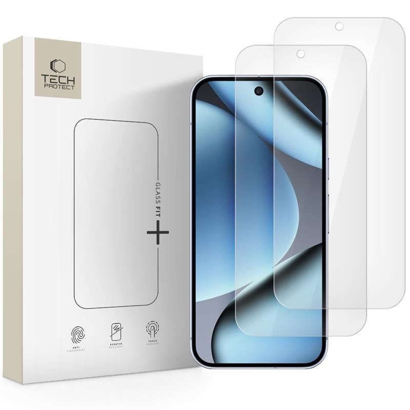 Tech-Protect Glass Fit+ 2-pack härdat glas för Google Pixel 9 Pro XL / 10 Pro XL - transparent