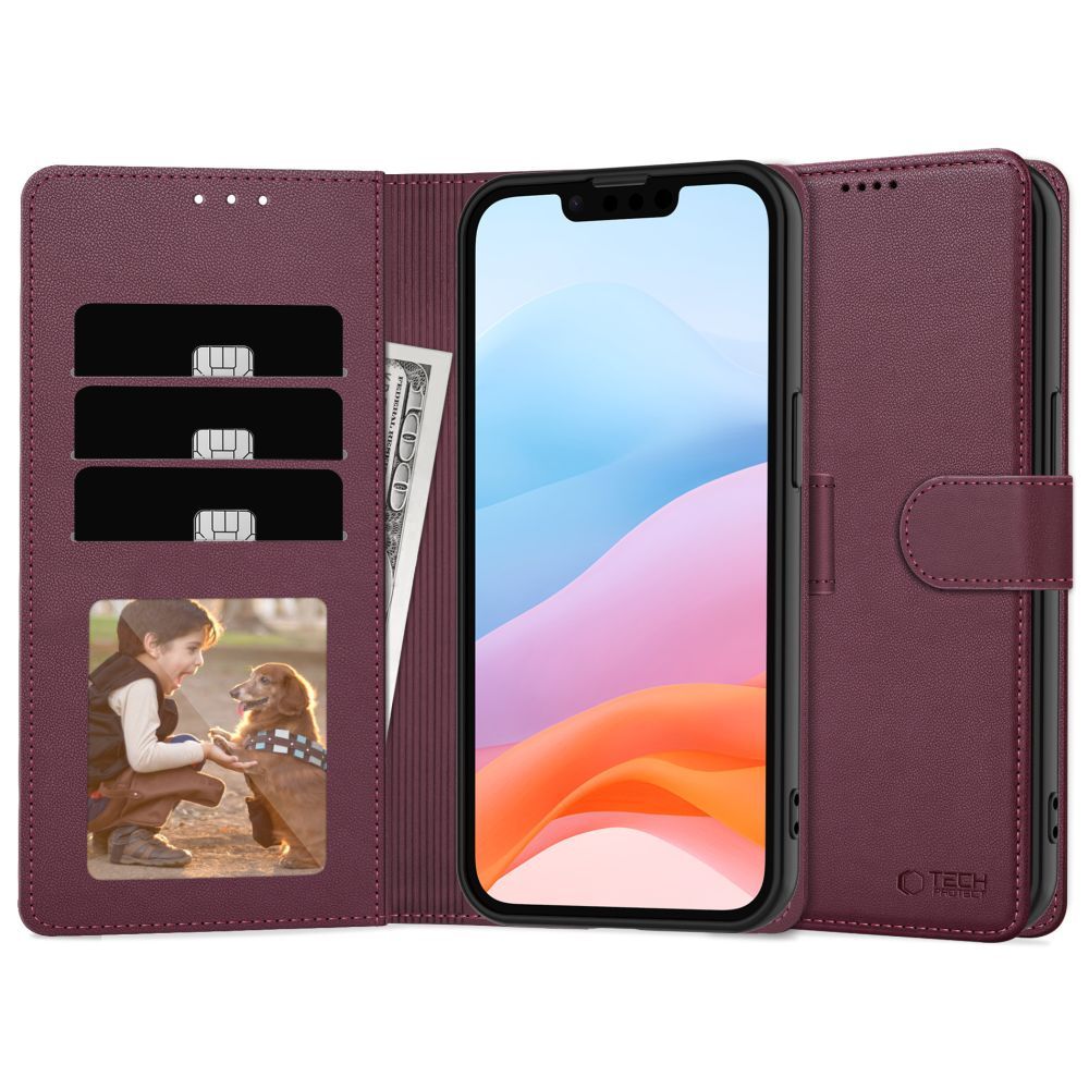 Tech-Protect tegnebogsetui til Samsung Galaxy A26 5G / A17 4G / 5G - Burgundy