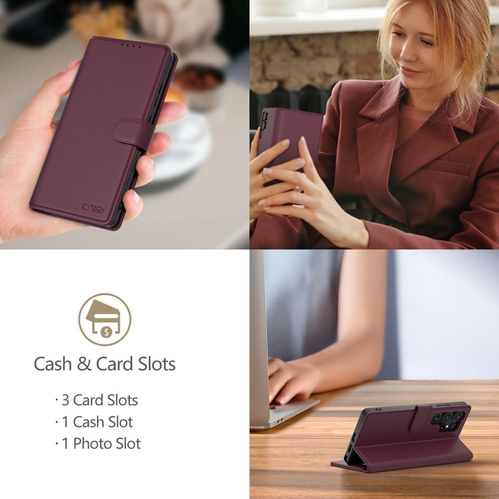 Tech-Protect tegnebogsetui til Samsung Galaxy A26 5G / A17 4G / 5G - Burgundy