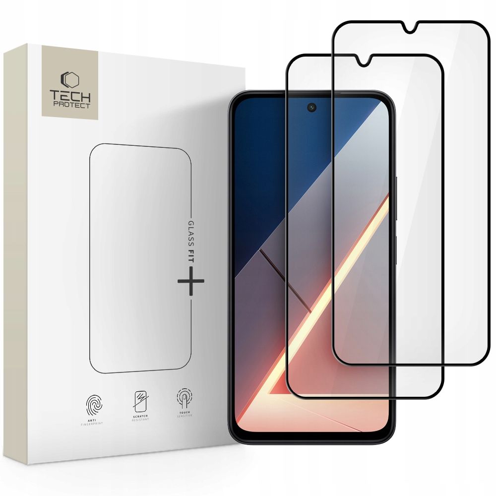 Tech-Protect Glass Fit+ 2-pack härdat glas för Xiaomi Poco M7 - svart