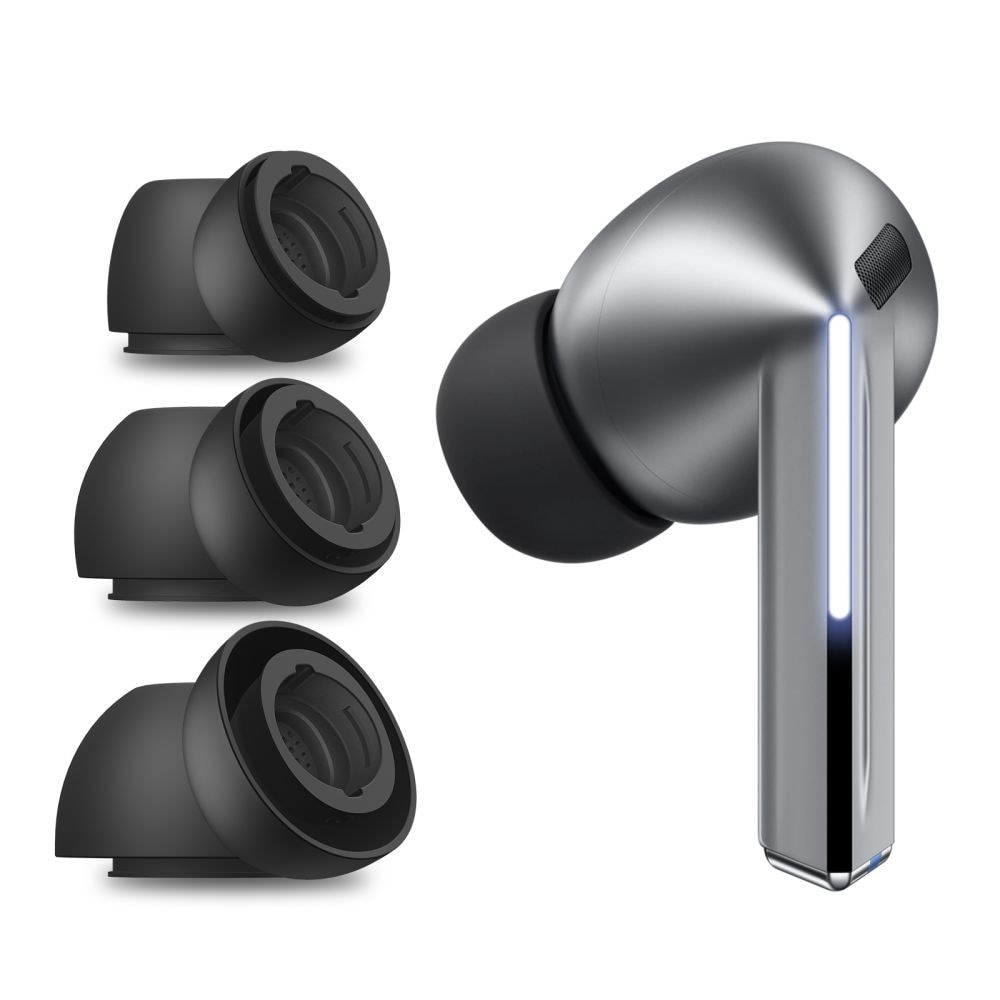 Tech-Protect öronproppar för Samsung Galaxy Buds 3 Pro i storlekarna S / M / L - svart (3 st.)