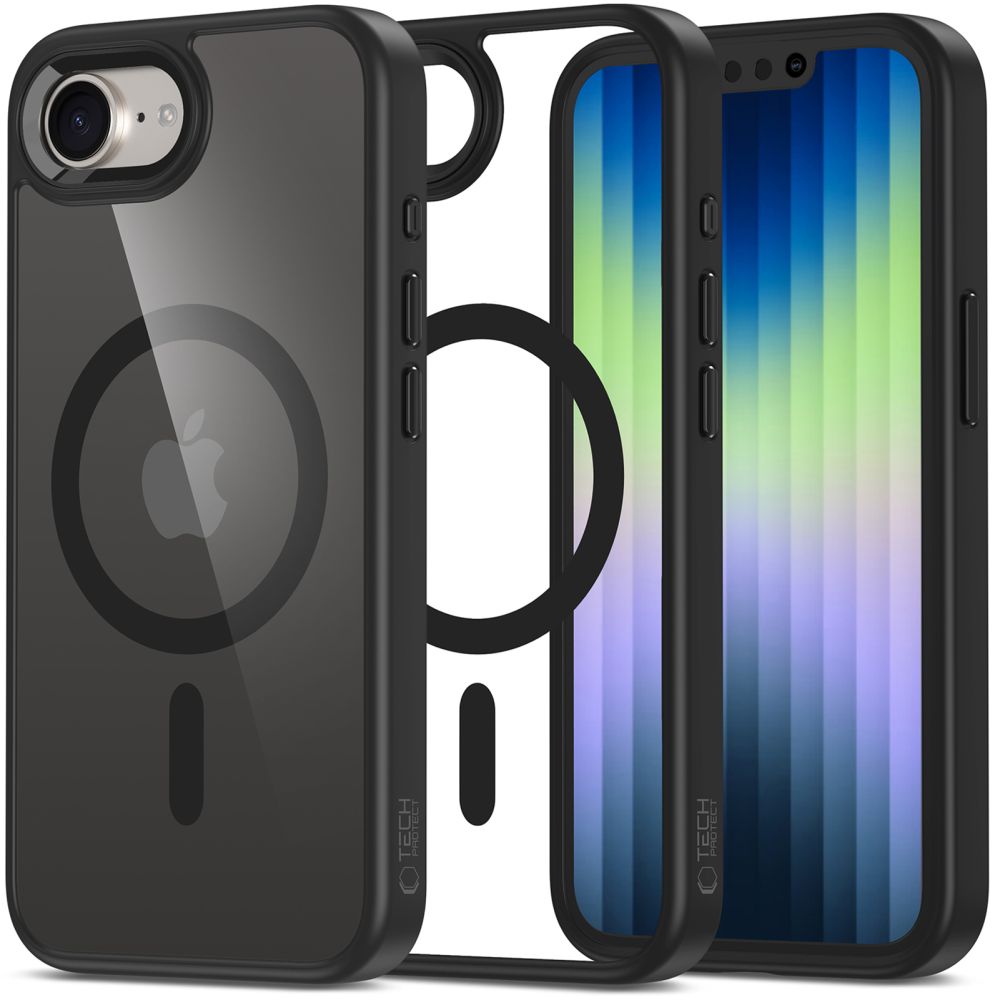 Tech-Protect MagMat MagSafe iPhone 16e Fodral - svart-transparent