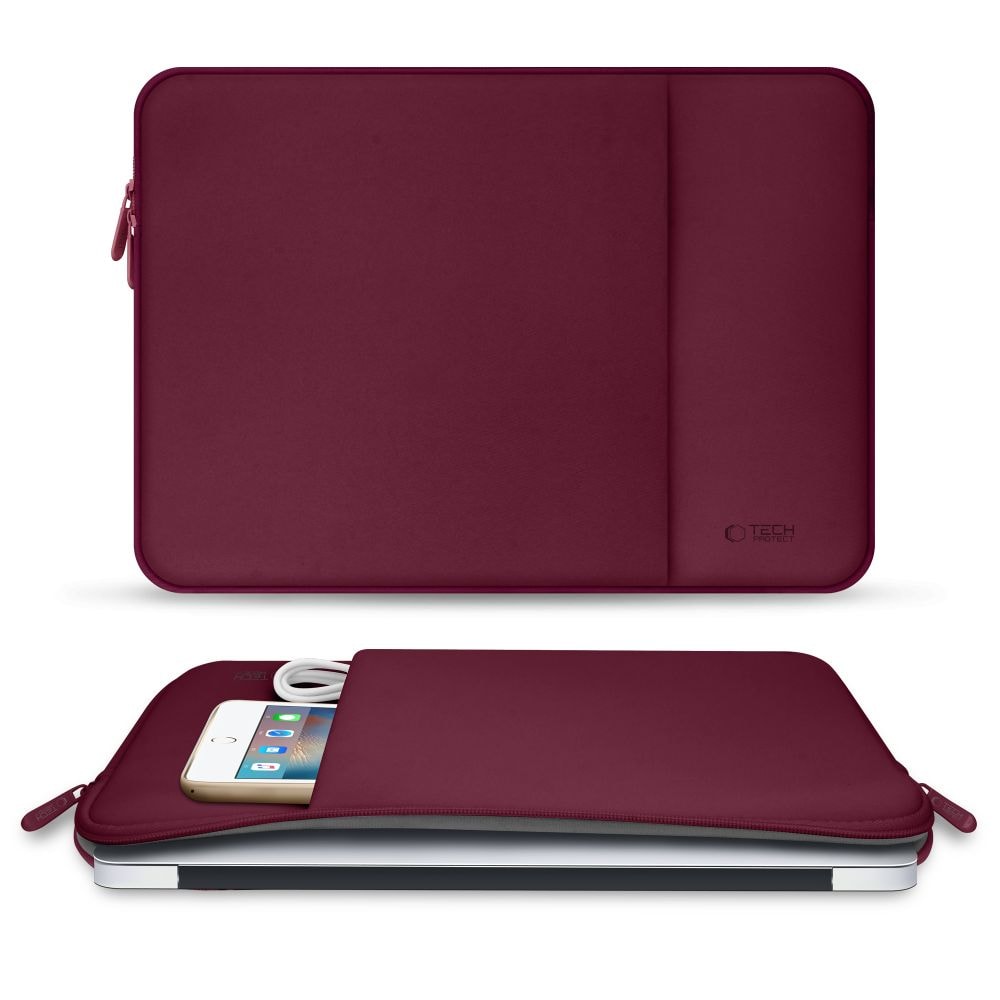 Tech-Protect Neoprenfodral för bärbar dator 13" - Bourgogne