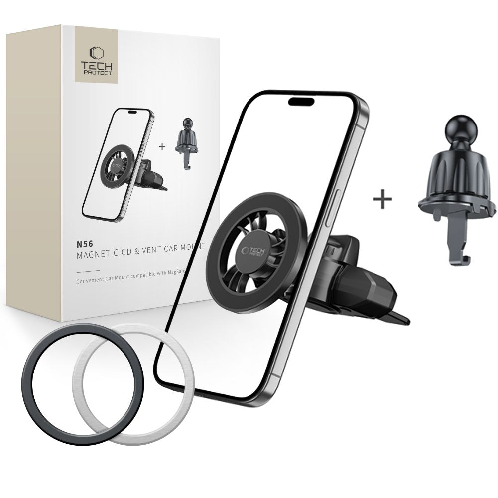 Tech-Protect N56 Magnetisk MafSafe bilhållare CD-fackmontering - svart