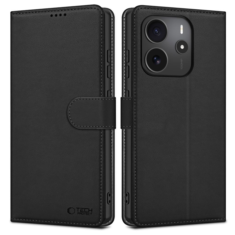Tech-Protect plånboksfodral för Xiaomi Redmi Note 14 4G / LTE - Matt svart