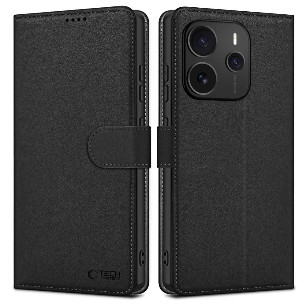 Tech-Protect plånboksfodral för Xiaomi Redmi Note 14 5G - Matt svart