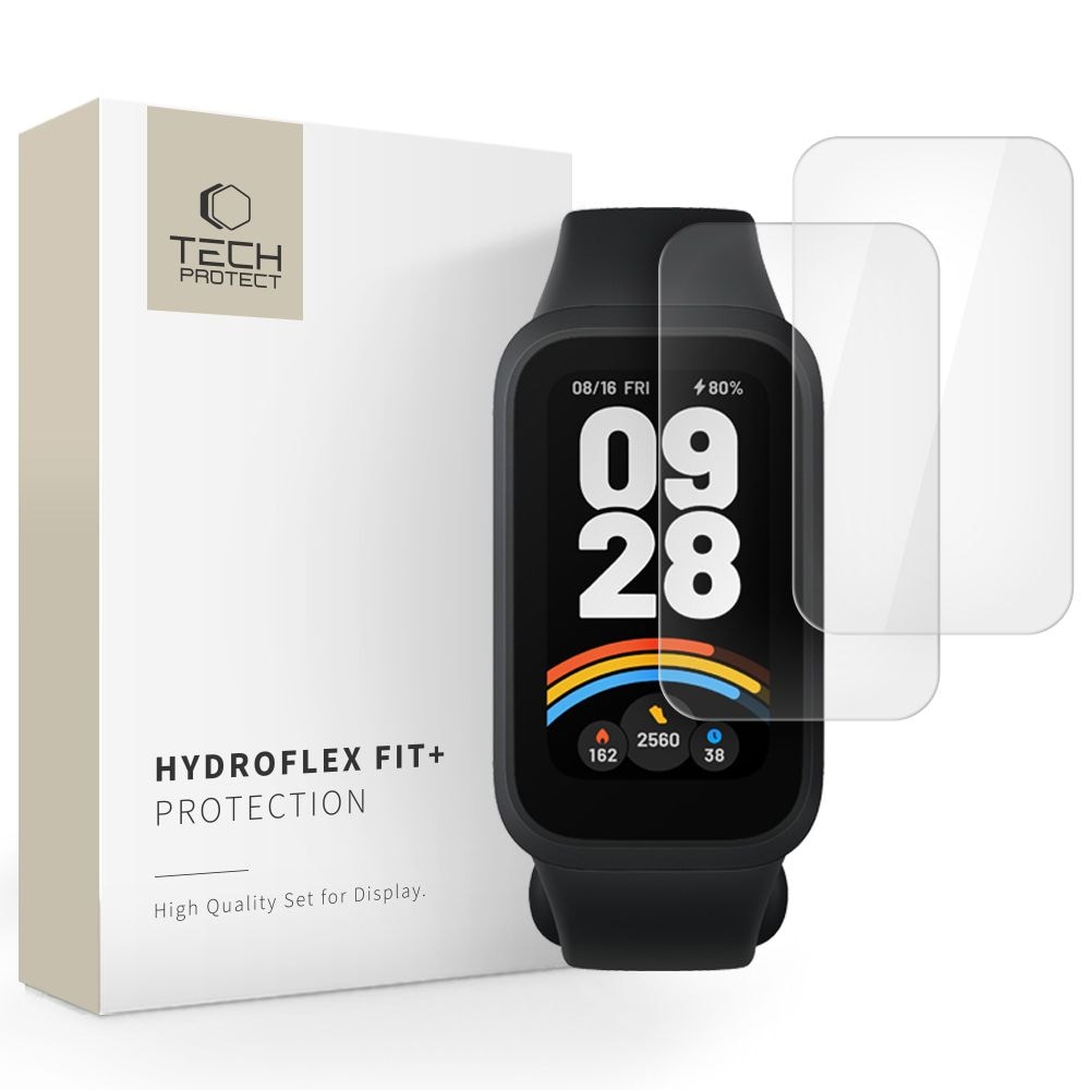 Tech-Protect Hydroflex Fit+ 2-pack hydrogelfilm för Xiaomi Smart Band 9 Active - Transparent