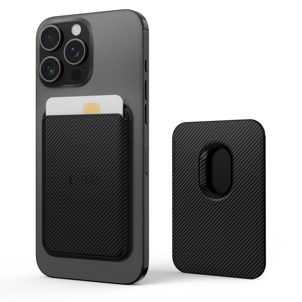 Tech-Protect MagWallet Magsafe-fodral med universell magnetisk kort- eller dokumenthållare - svart