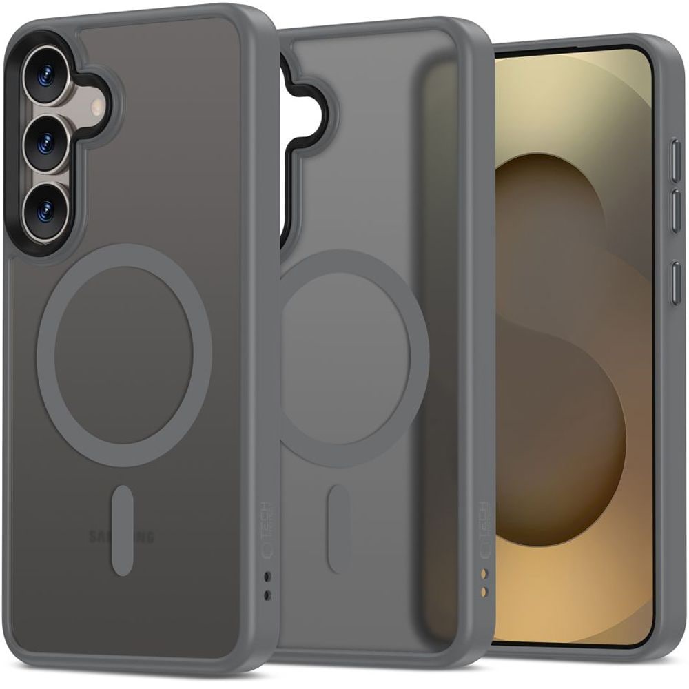 Tech-Protect MagMat MagSafe-fodral för Samsung Galaxy S25 - Klargrå