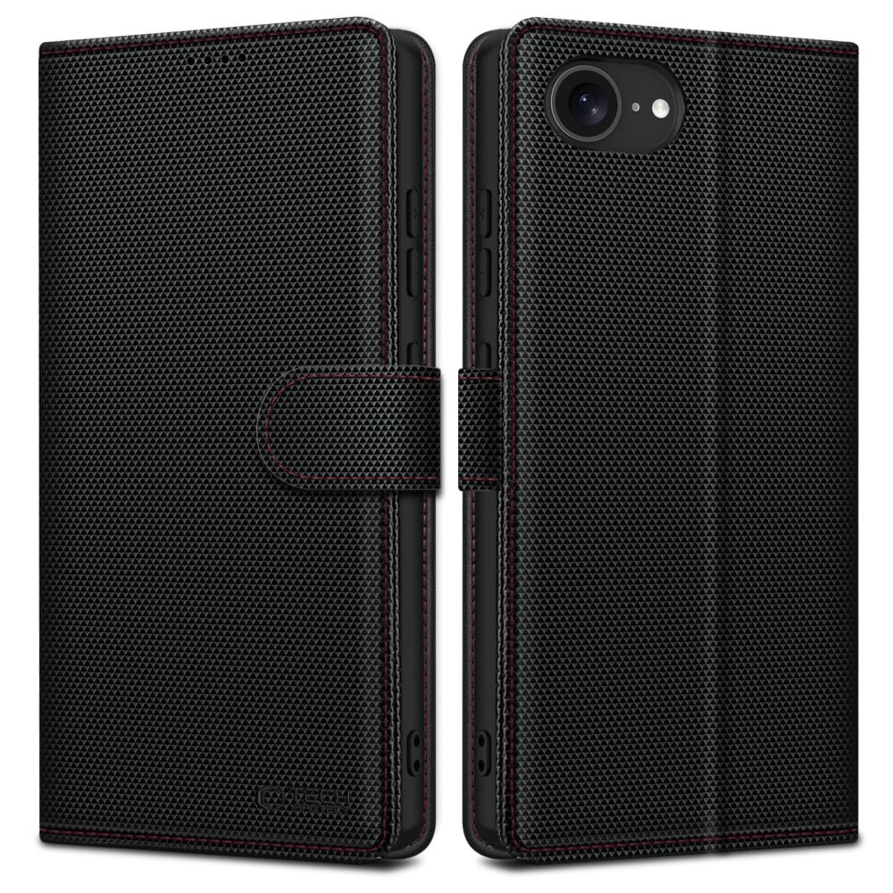 TECH-PROTECT WALLET RS IPHONE 16E BLACK/RED Tech-Protect plånboksfodral för iPhone 16e - svart