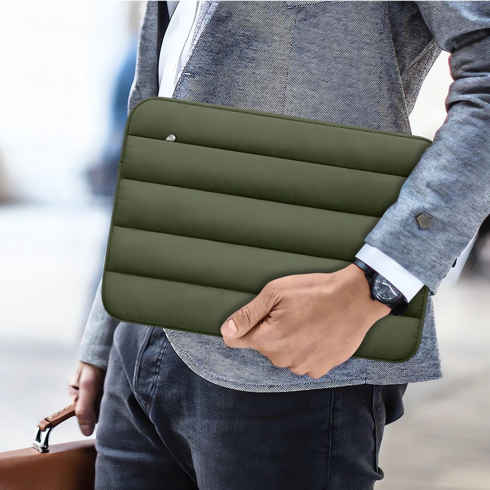 Tech-Protett Fluffig väska för bärbar dator 13-14 - Grön