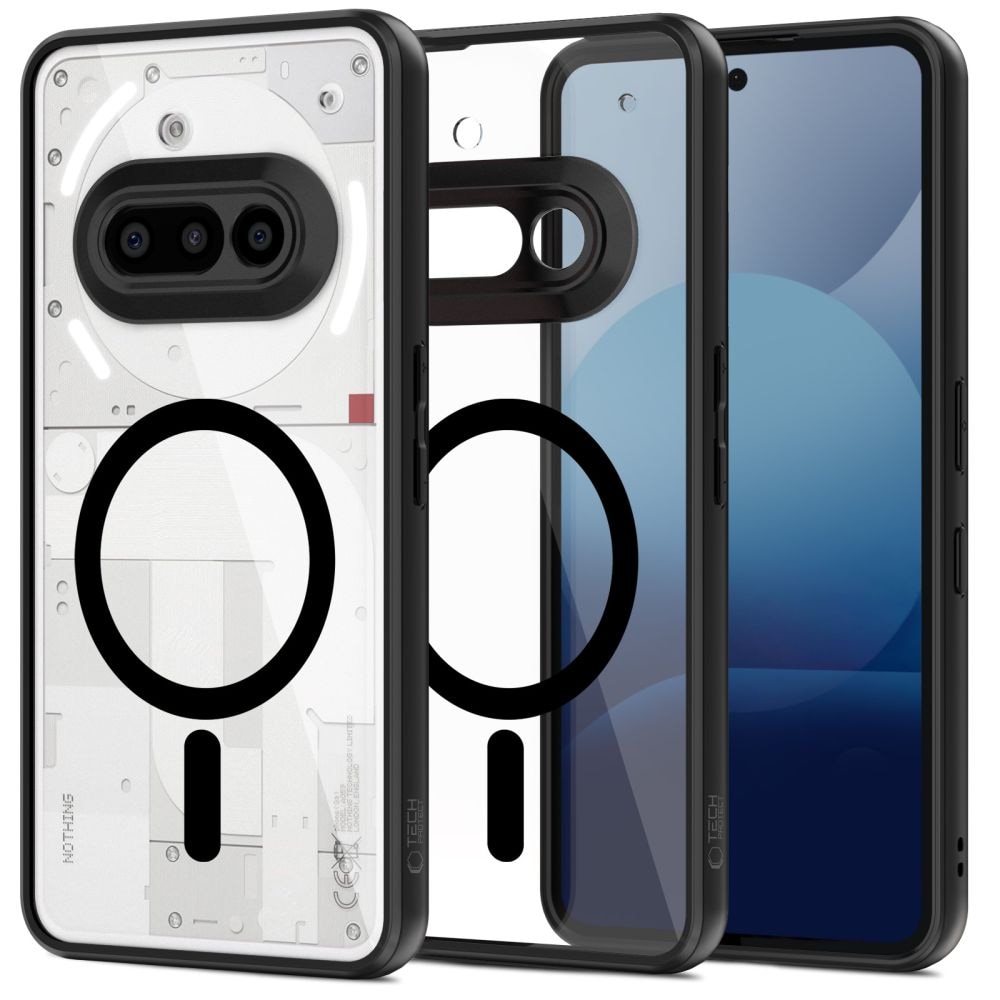 Tech-Protect MagMat MagSafe-fodral för Nothing Telefon 3A - Klar-Svart