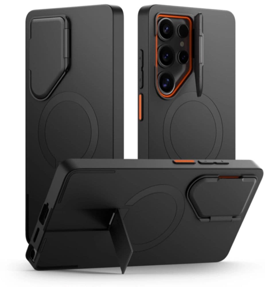 Tech-Protect Kevlar Aura MagSafe-fodral för Samsung Galaxy S25 Ultra - Svart/Orange