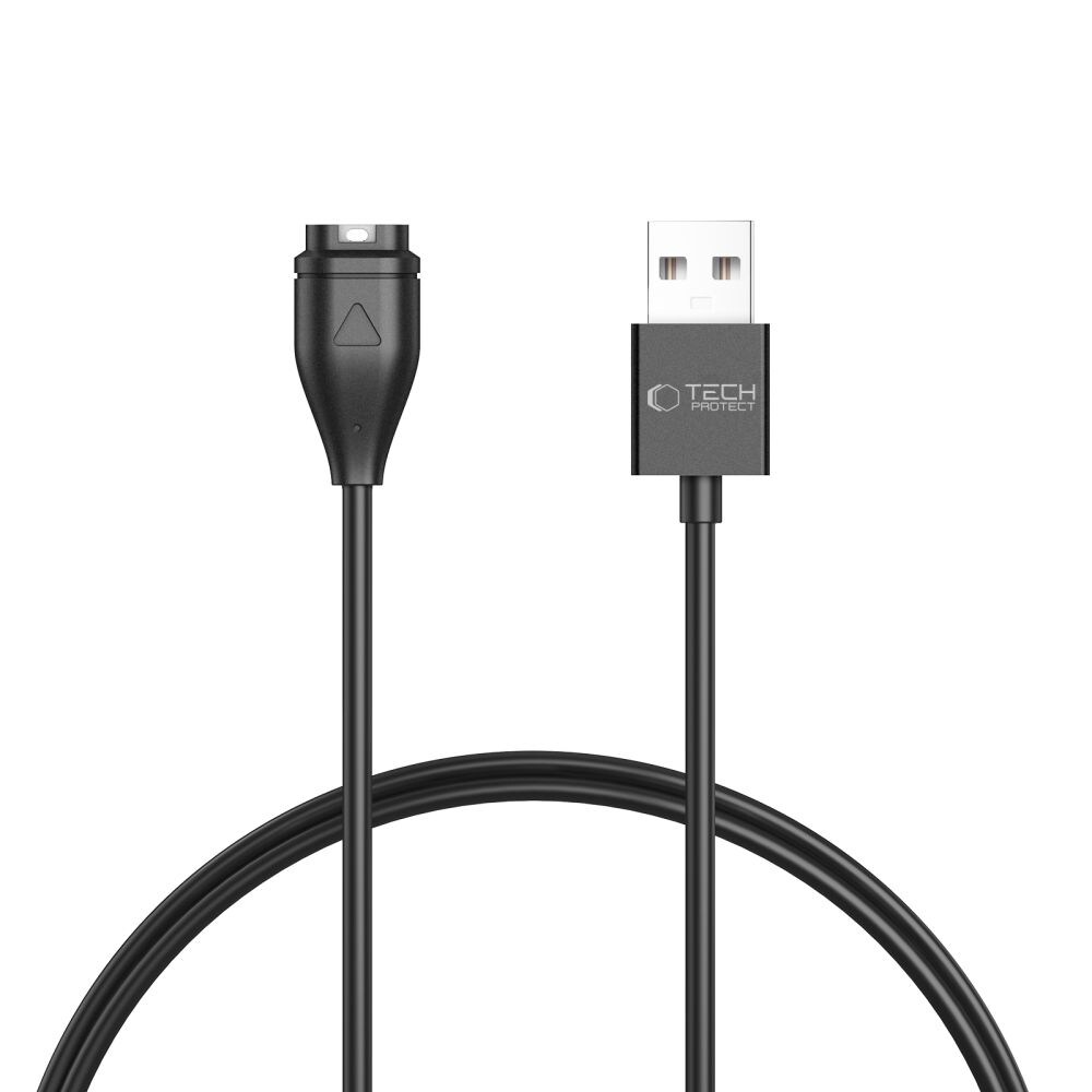 Tech-Protect MC04 UltraBoost USB-A-kabel för Garmin-klocka 1m - Svart