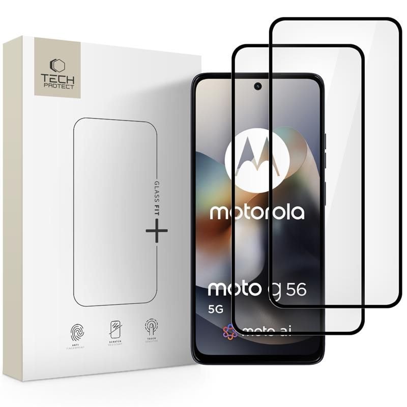 Tech-Protect Glass Fit+ 2-pack härdat glas för Motorola Moto G56 5G - svart