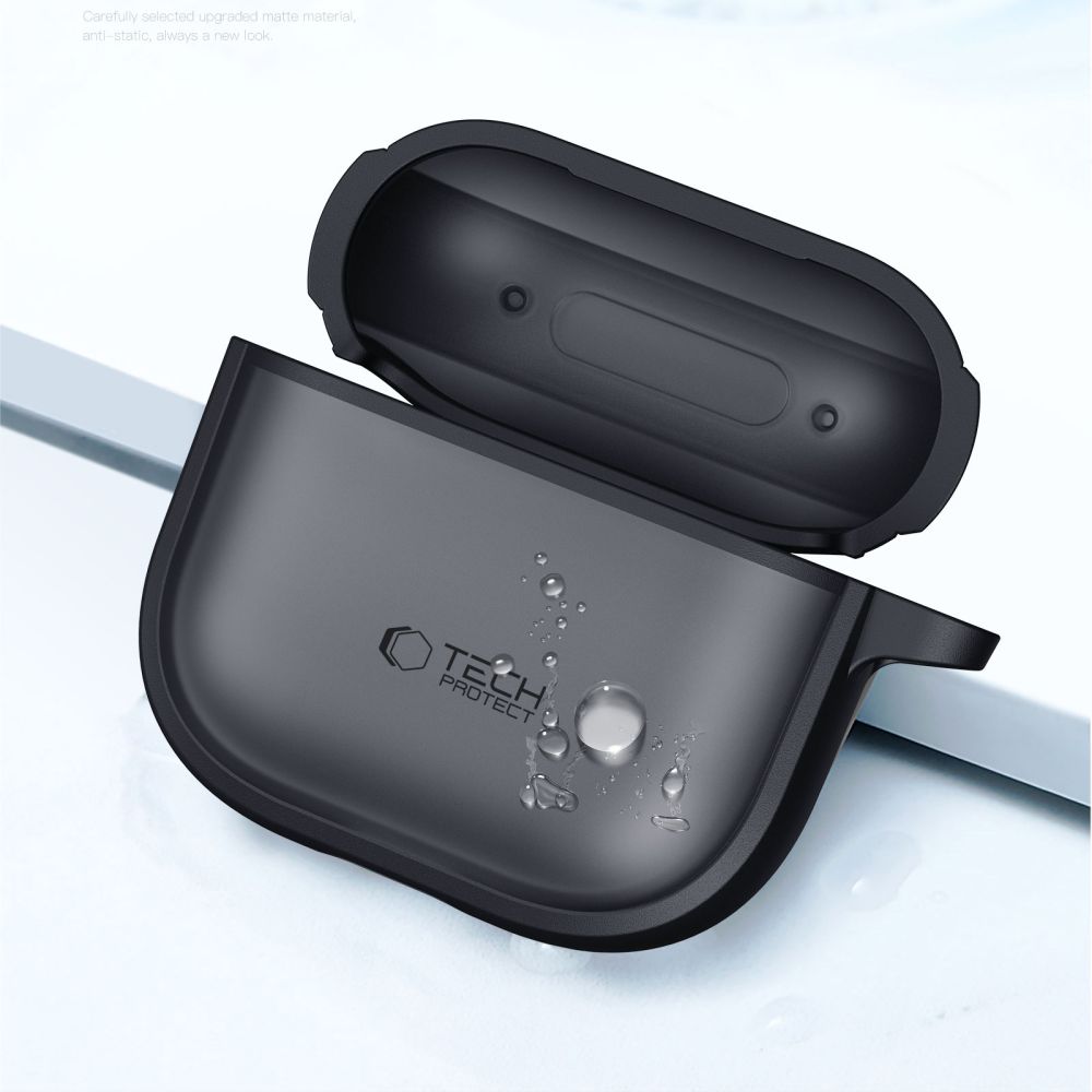Tech-Protect Slim Hook-etui til AirPods 4 - Sort