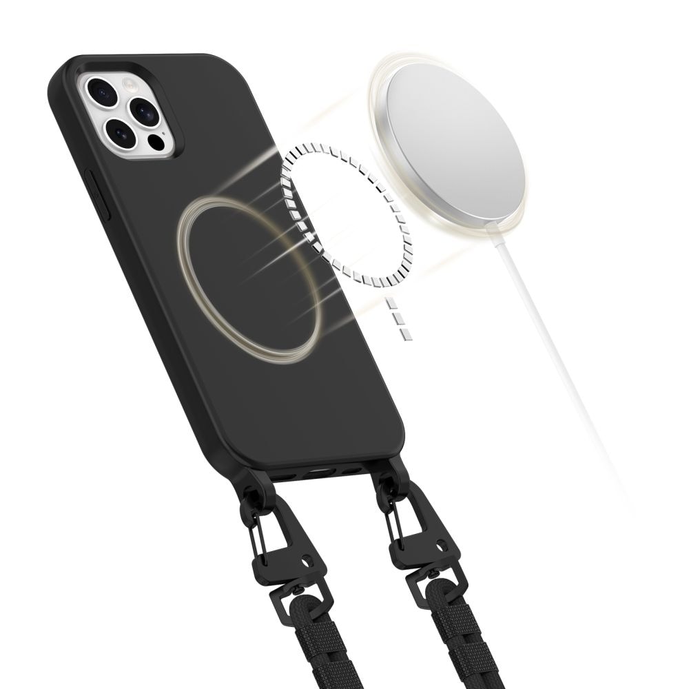 Tech-Protect MagNecklace MagSafe-etui til iPhone 12 / 12 Pro - Sort