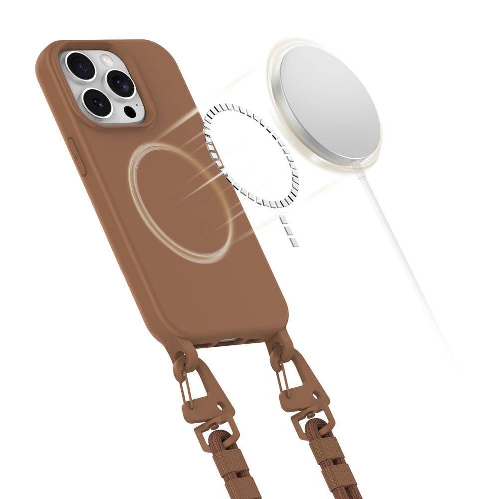 Tech-Protect MagNecklace MagSafe iPhone 14 Pro-etui - Brun