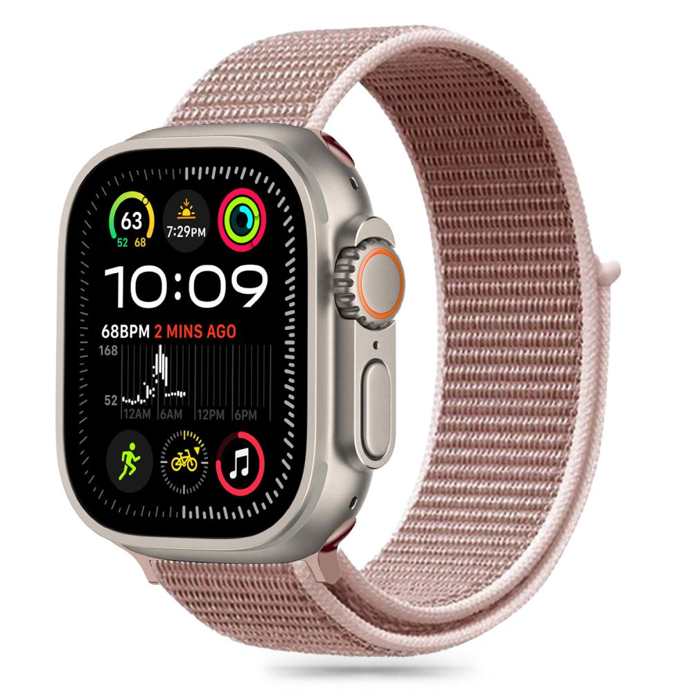 Tech-Protect nylonrem för Apple Watch 6/7/8/9/10/SE/Ultra 1/2 (44/45/46/49 MM) - Rosa