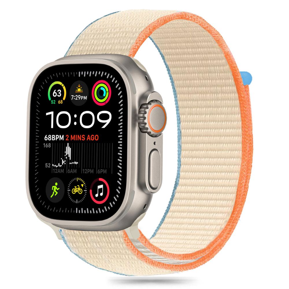 Tech-Protect Nylonrem för Apple Watch 6/7/8/9/10/SE/Ultra 1/2 (44/45/46/49 MM) - Beige