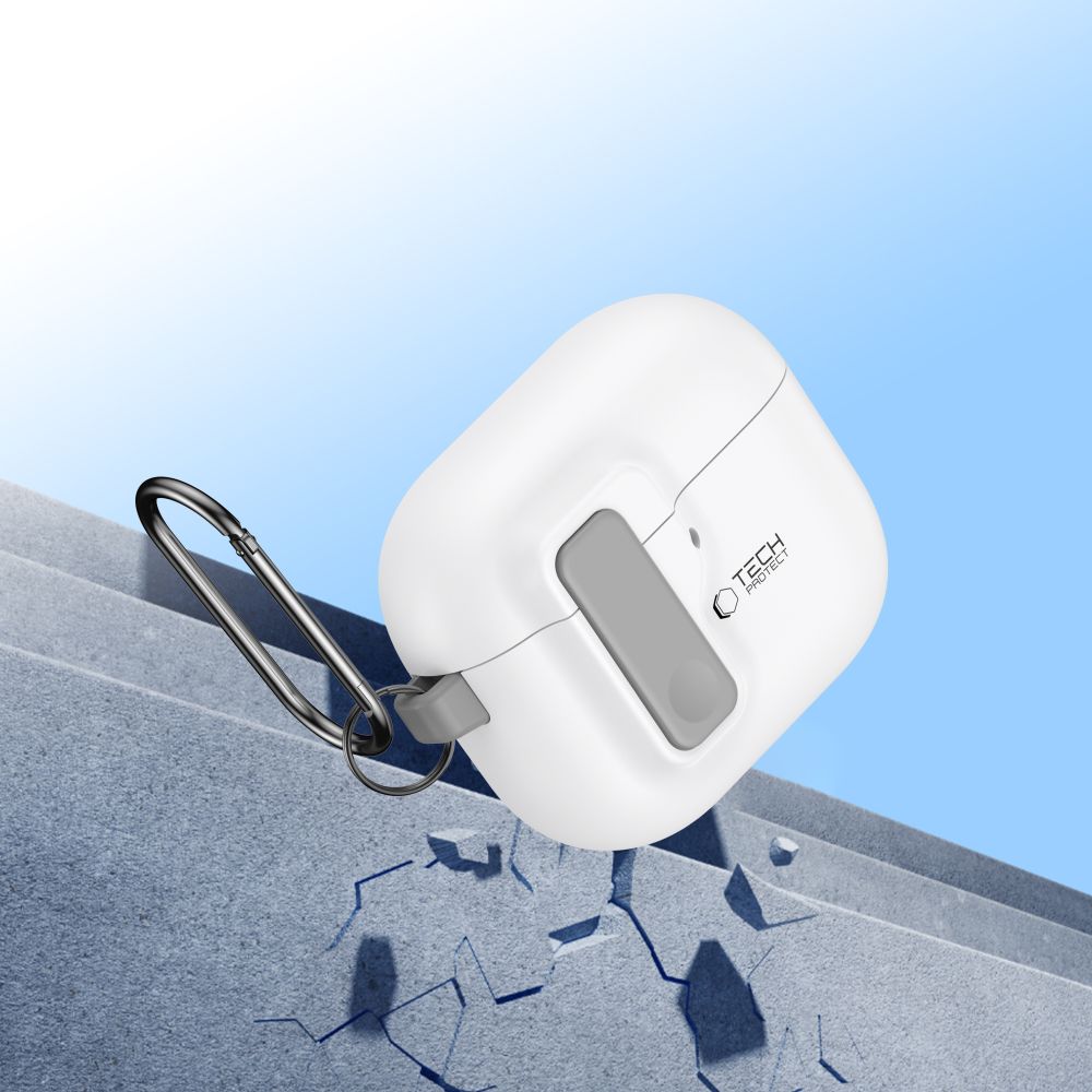 Tech-Protect Slim Hook-etui til AirPods 4 - Hvid